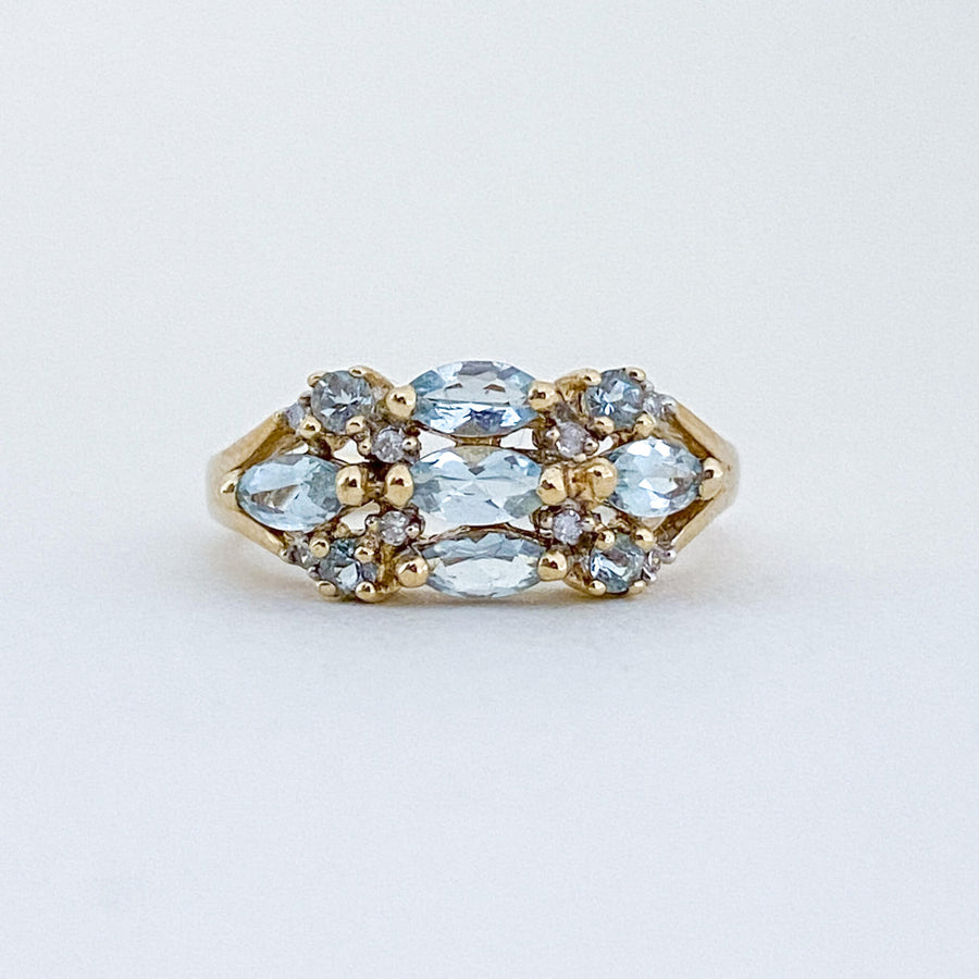 Vintage Aquamarine & Diamond Oasis Ring