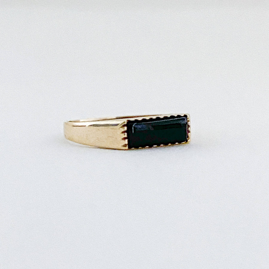 Vintage Onyx Bar Pinky Ring