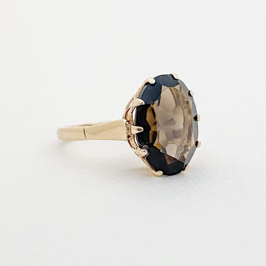 Vintage Smoky Quartz Oval Ring
