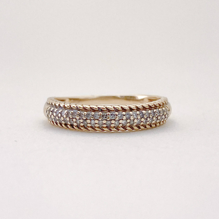 Vintage Diamond Twist Band Ring