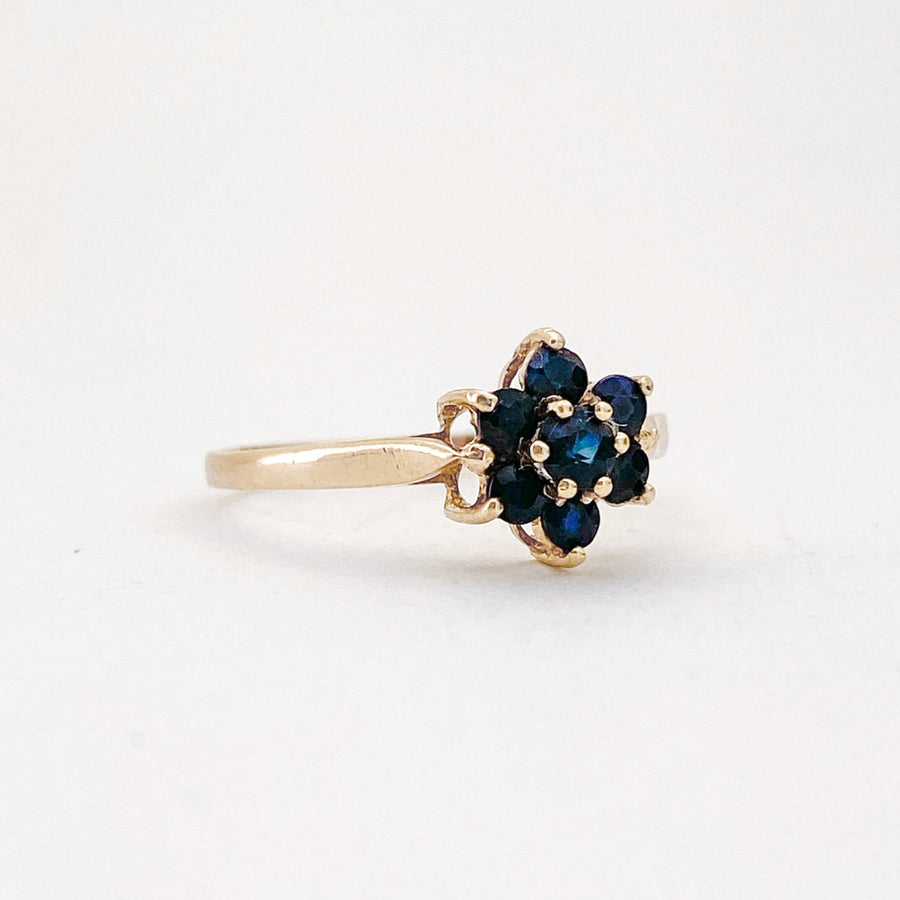 Vintage Sapphire Flower Ring