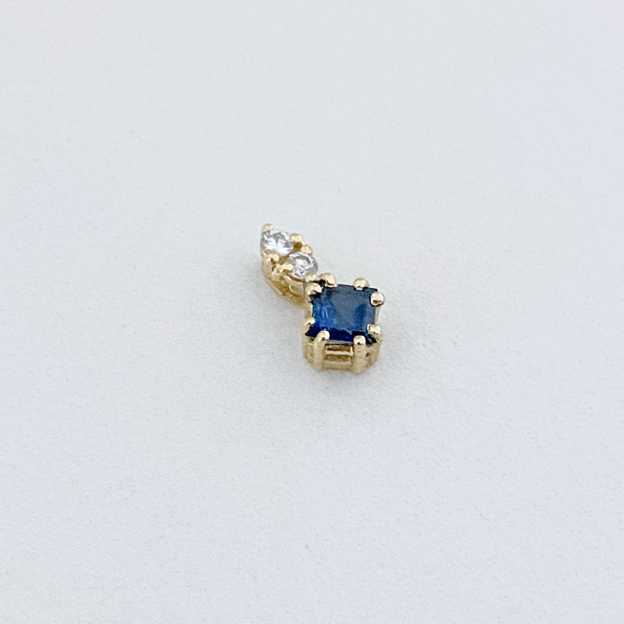 Vintage Sapphire & Diamond Carreaux Petite Pendant