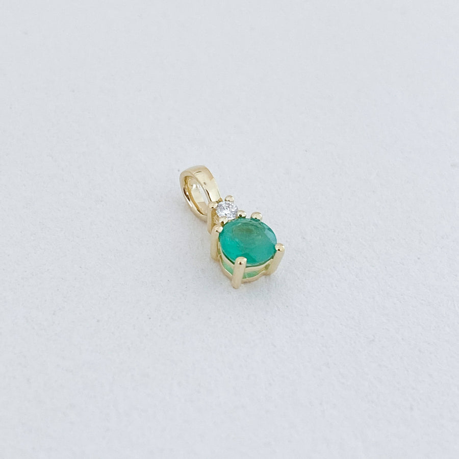 Emerald & Diamond Petite Pendant