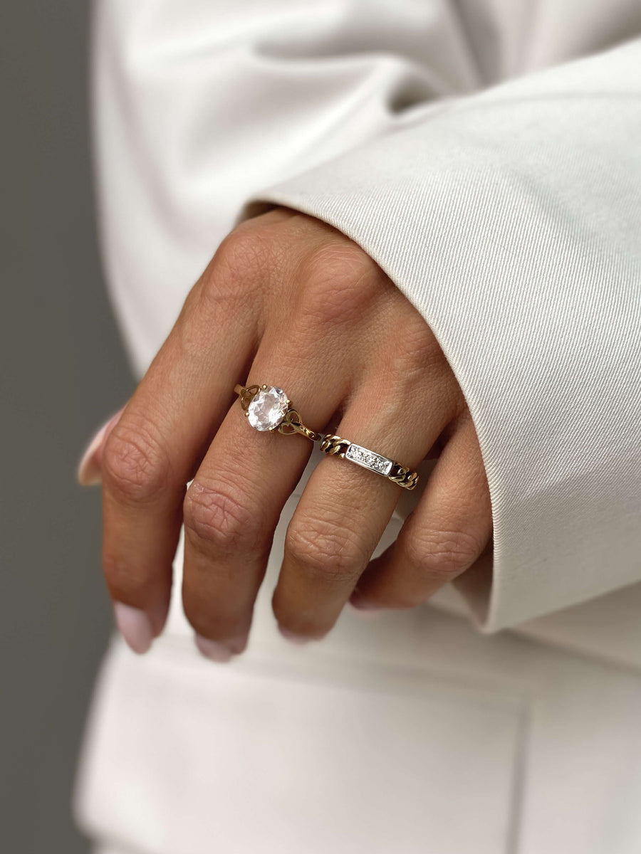 Vintage Diamond Chain Ring