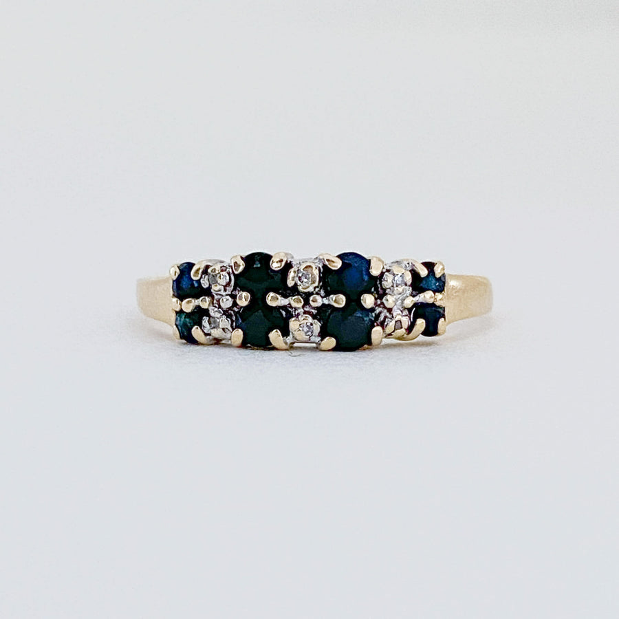 Vintage Sapphire & Diamond Band Ring