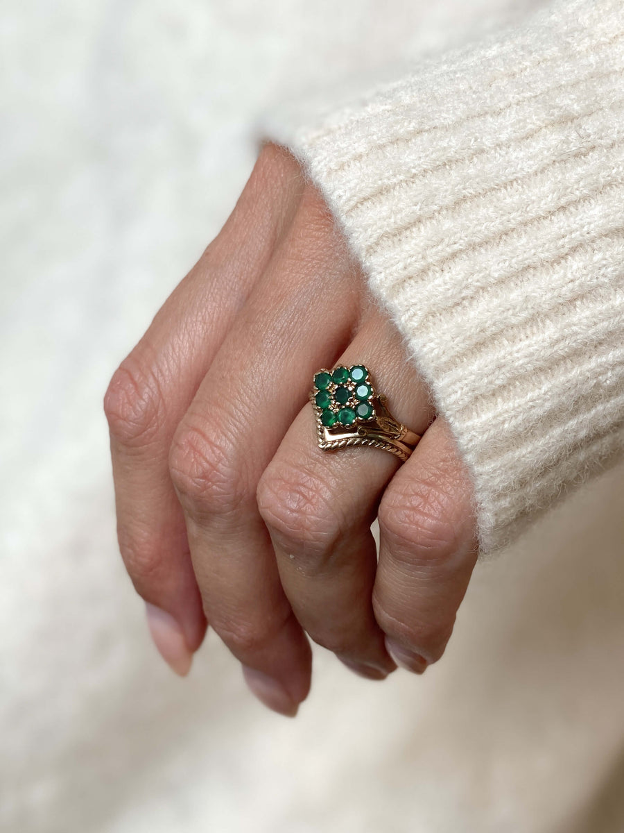 Vintage Emerald Carré Ring