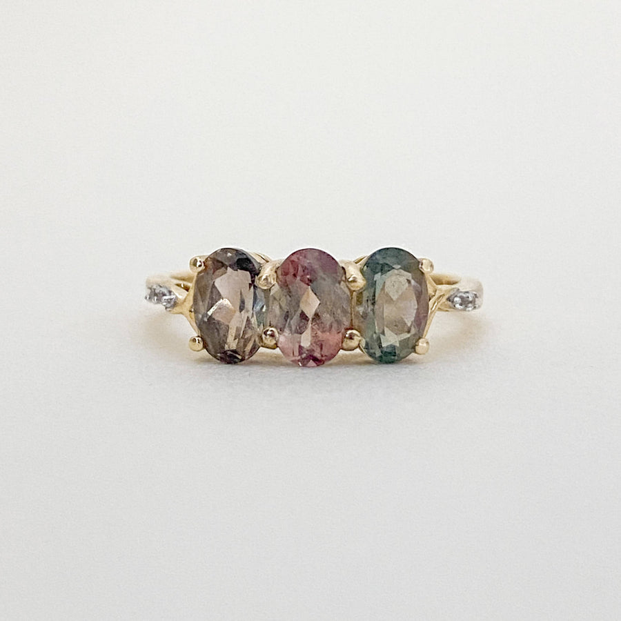 Vintage Andalusite & CZ Terra Ring