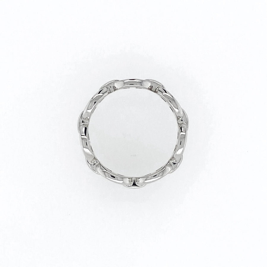 Silver Anchor Infinity Ring