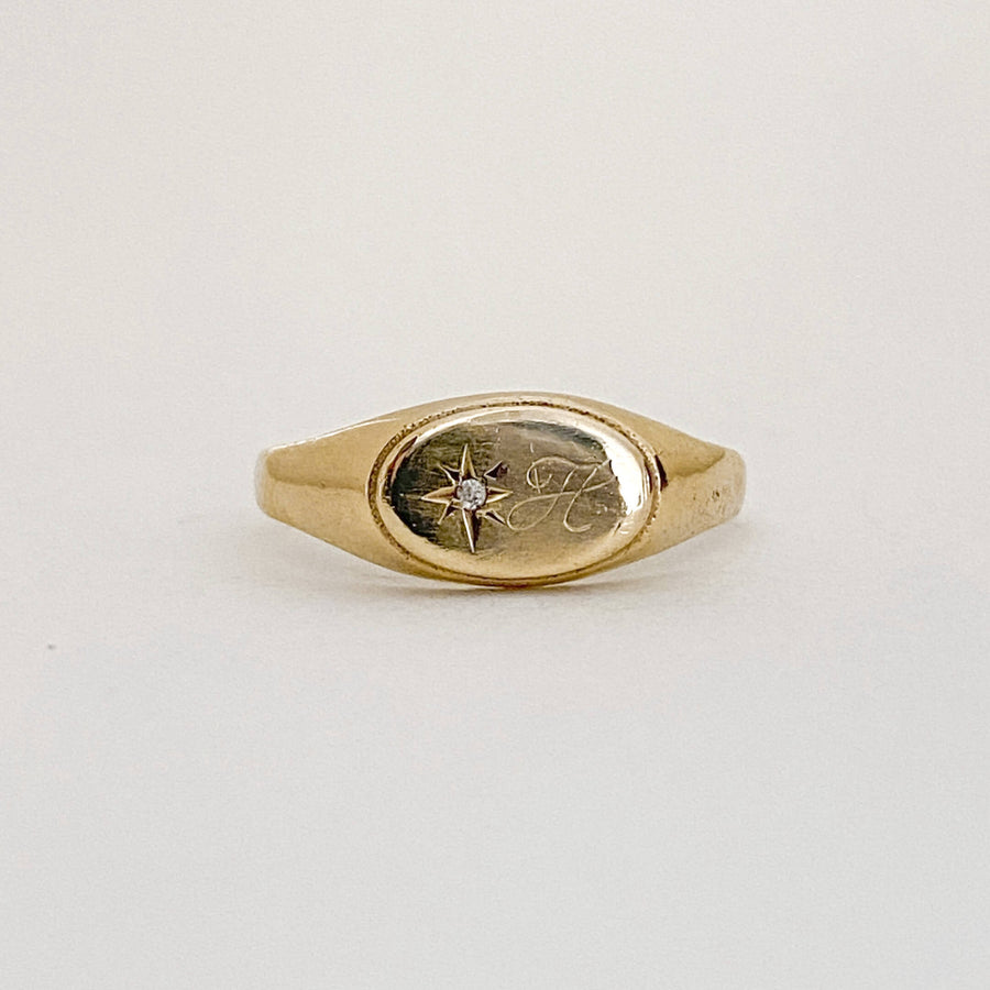Vintage Diamond Star Bar Ring