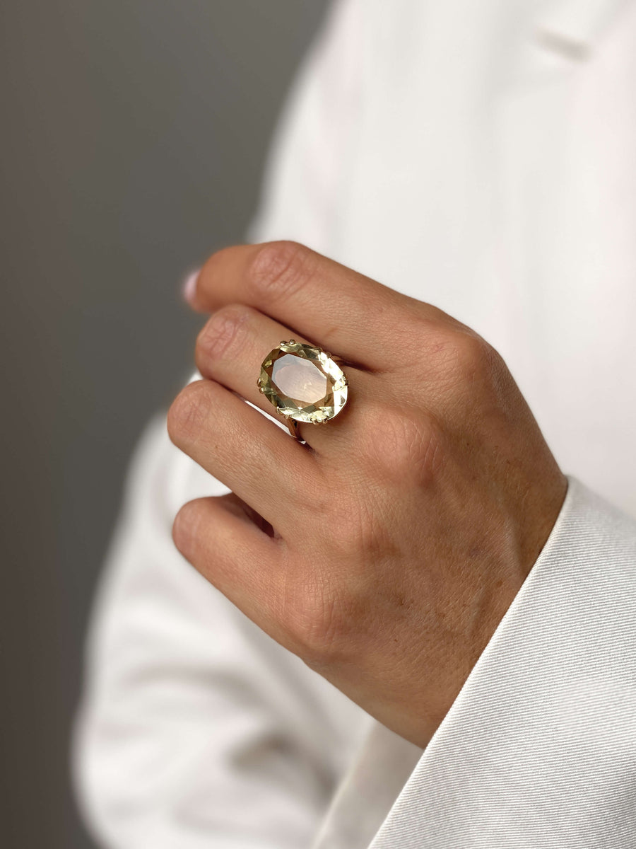 Vintage Lemon Quartz Grande Ring