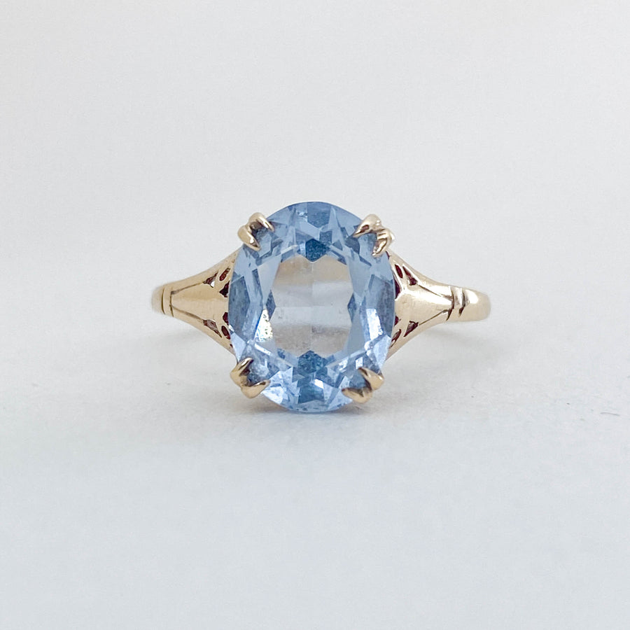 Vintage Topaz Oval Claw Ring