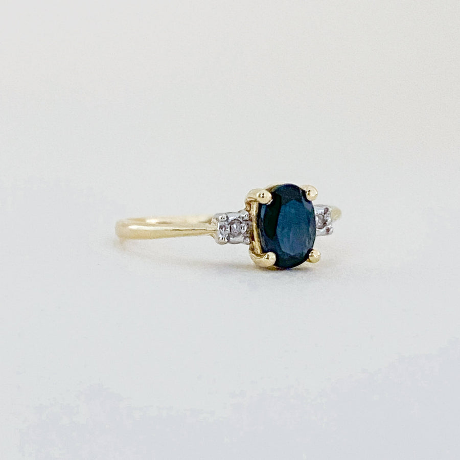 Vintage Sapphire & Diamond Trio Ring