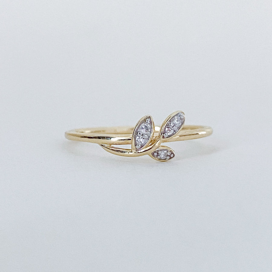 Diamond Leaf Ring