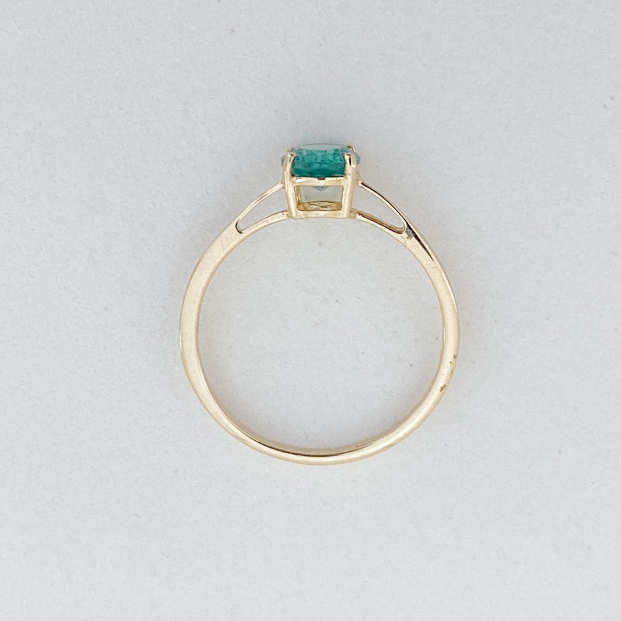 Vintage Green Quartz Oval Ring