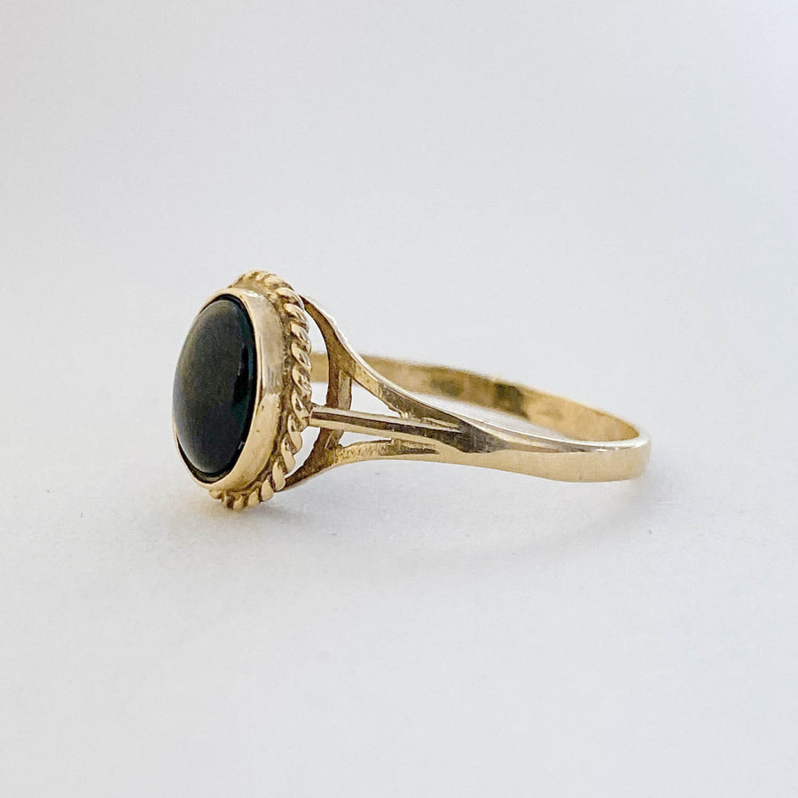 Vintage Onyx Oval Cord Ring - Forever Mine Collectables