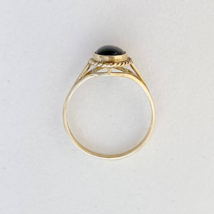 Vintage Onyx Oval Cord Ring - Forever Mine Collectables