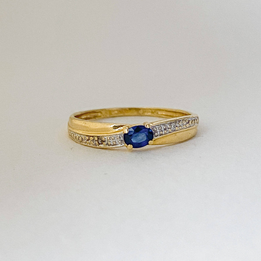 Vintage Sapphire & Diamond Twist Ring - Forever Mine Collectables
