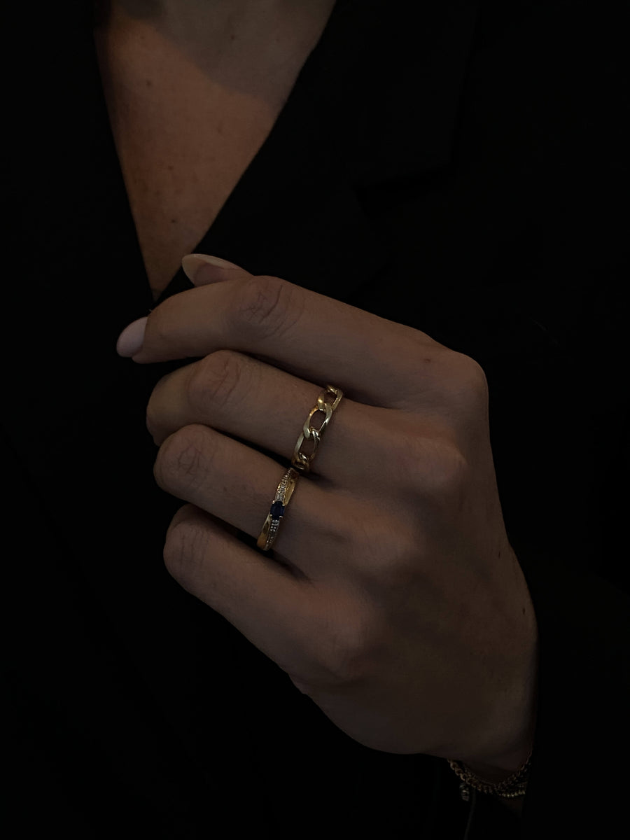 Vintage Sapphire & Diamond Twist Ring - Forever Mine Collectables