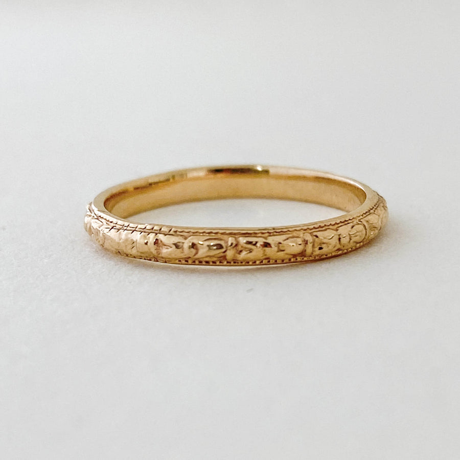 Milgrain Patterned Gold Ring - Forever Mine Collectables