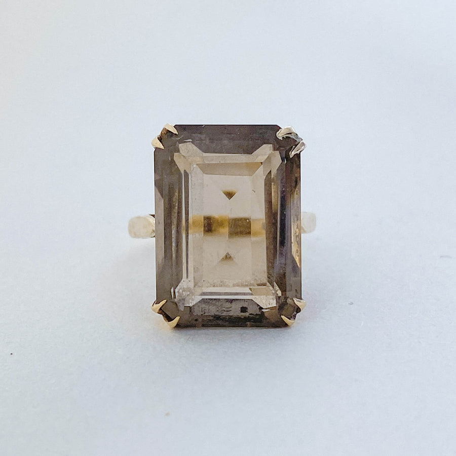 Vintage Smoky Quartz Rectangle Ring - Forever Mine Collectables