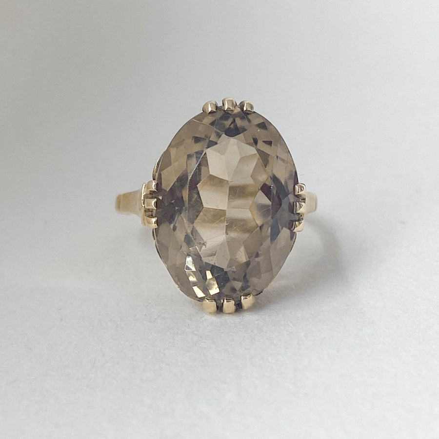 Vintage Smoky Quartz Oval Ring - Forever Mine Collectables
