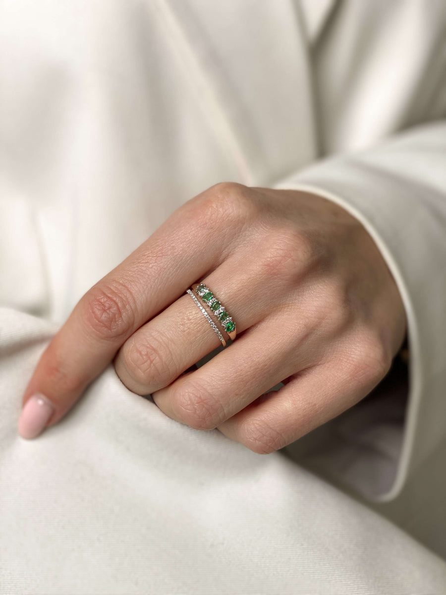 Diamond Slim Half Eternity Ring - Main Image