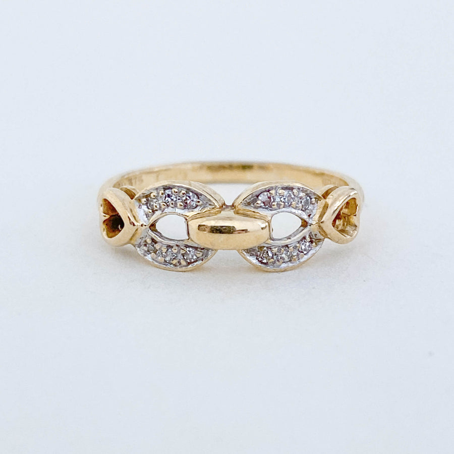 Vintage Diamond Chain Hearts Ring - Forever Mine Collectables